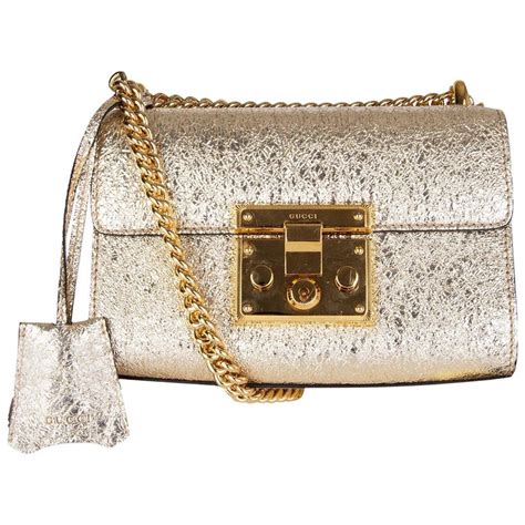 gucci metallic gold padlock bag|Gucci padlock small shoulder bag.